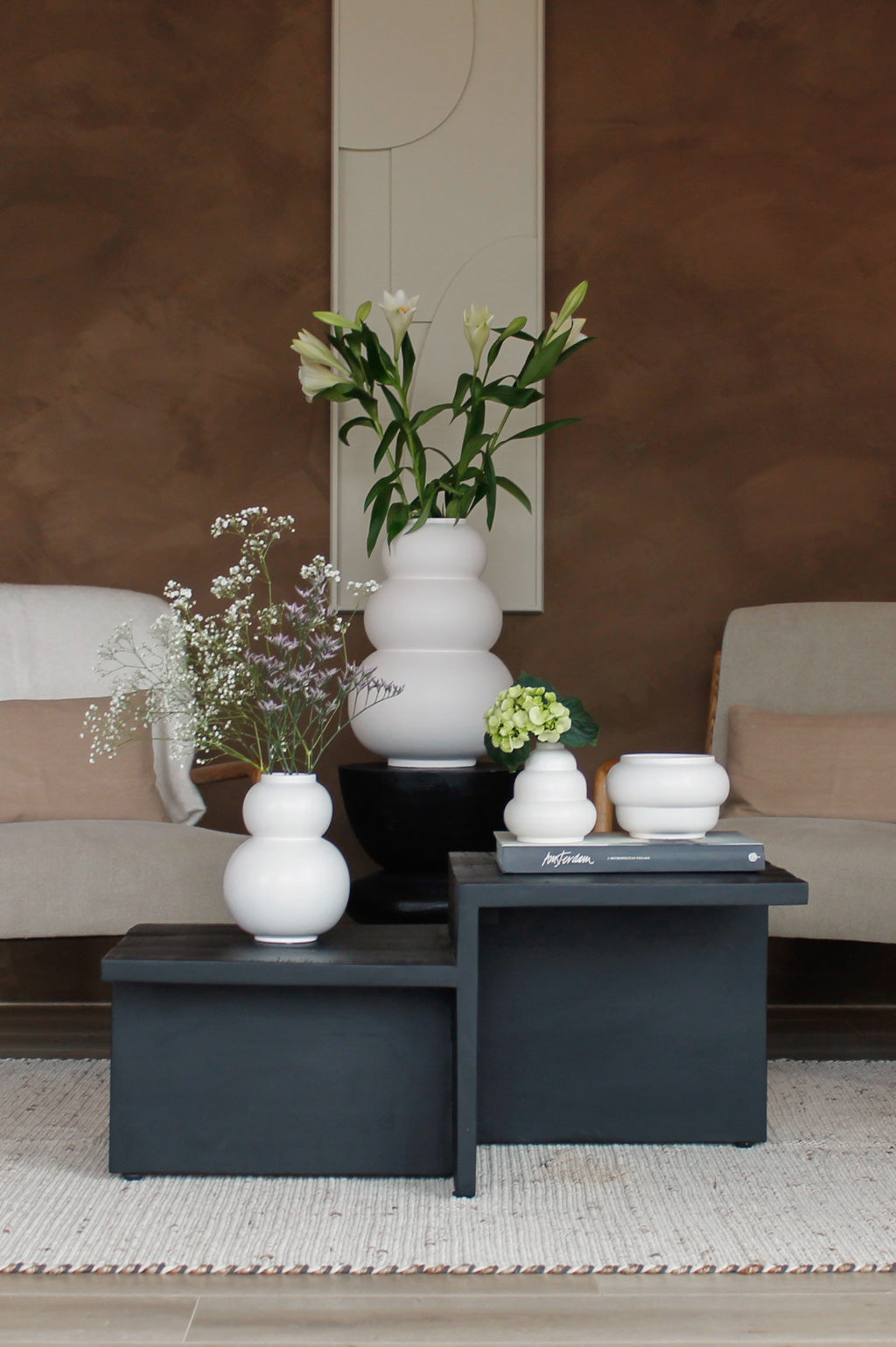 Vase set Marshmellow Meringue Macaron white Celaine