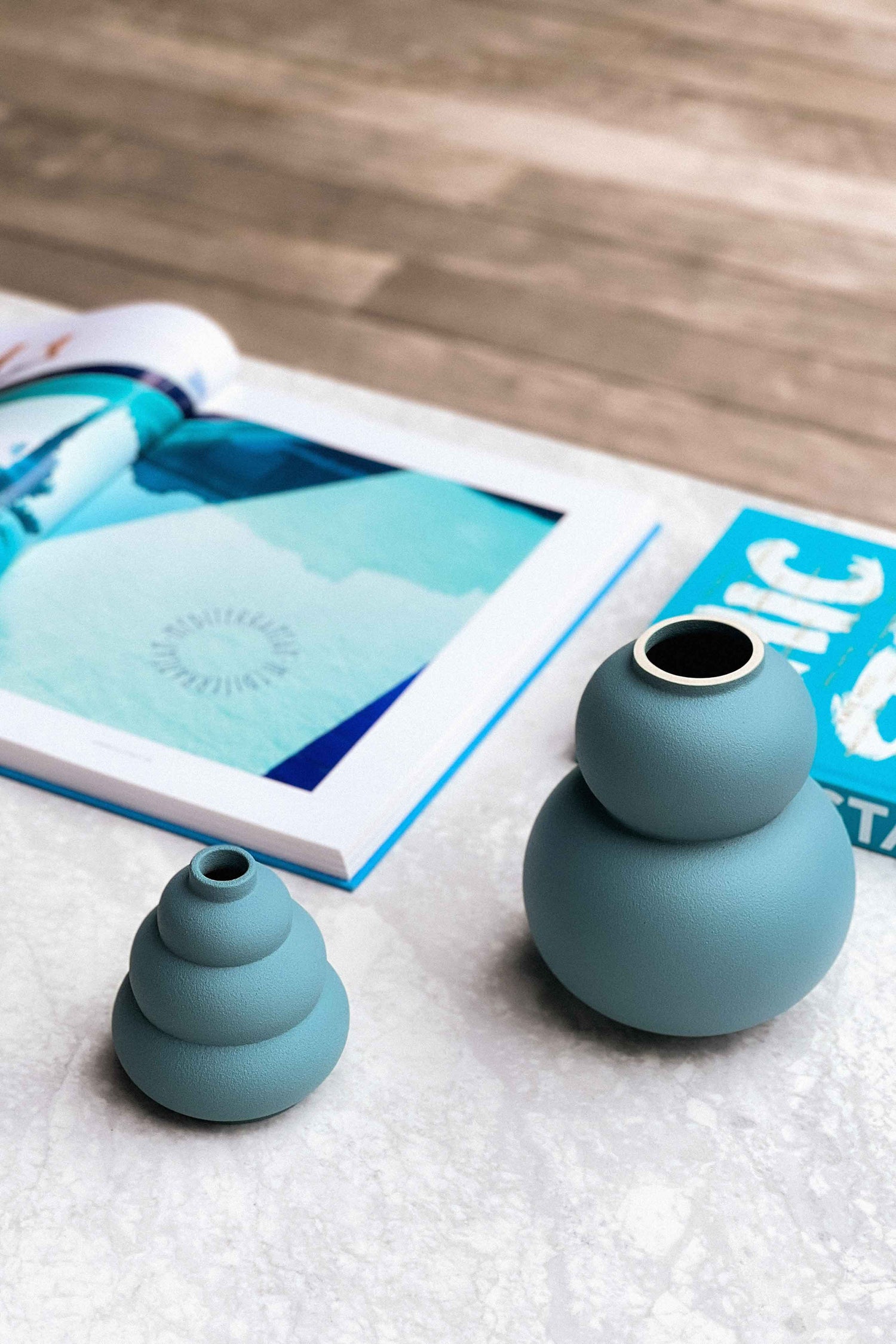 Vase set Marshmallow Meringue azure Celaine