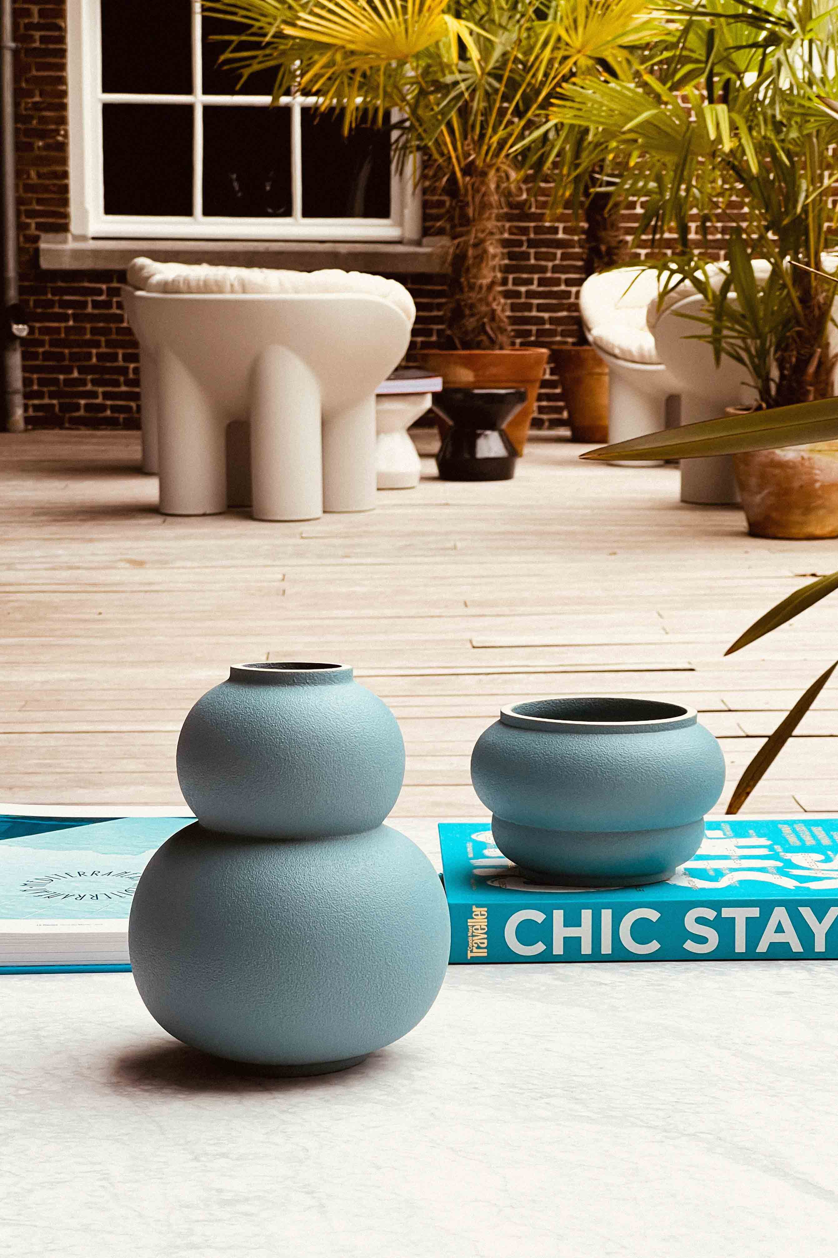 Vase Marshmallow Macaron set azure Celaine