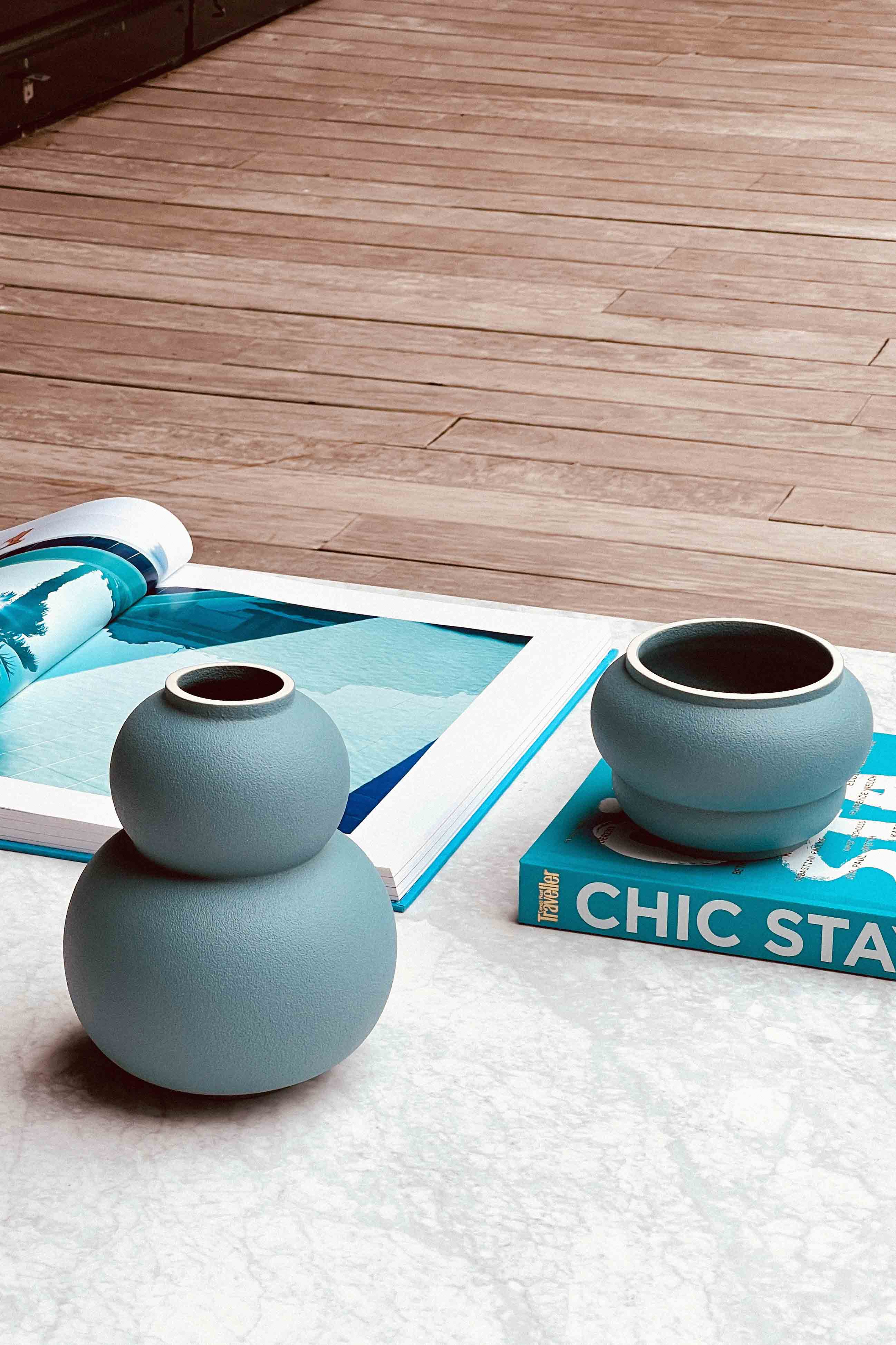 Vase Marshmallow Macaron set azure Celaine