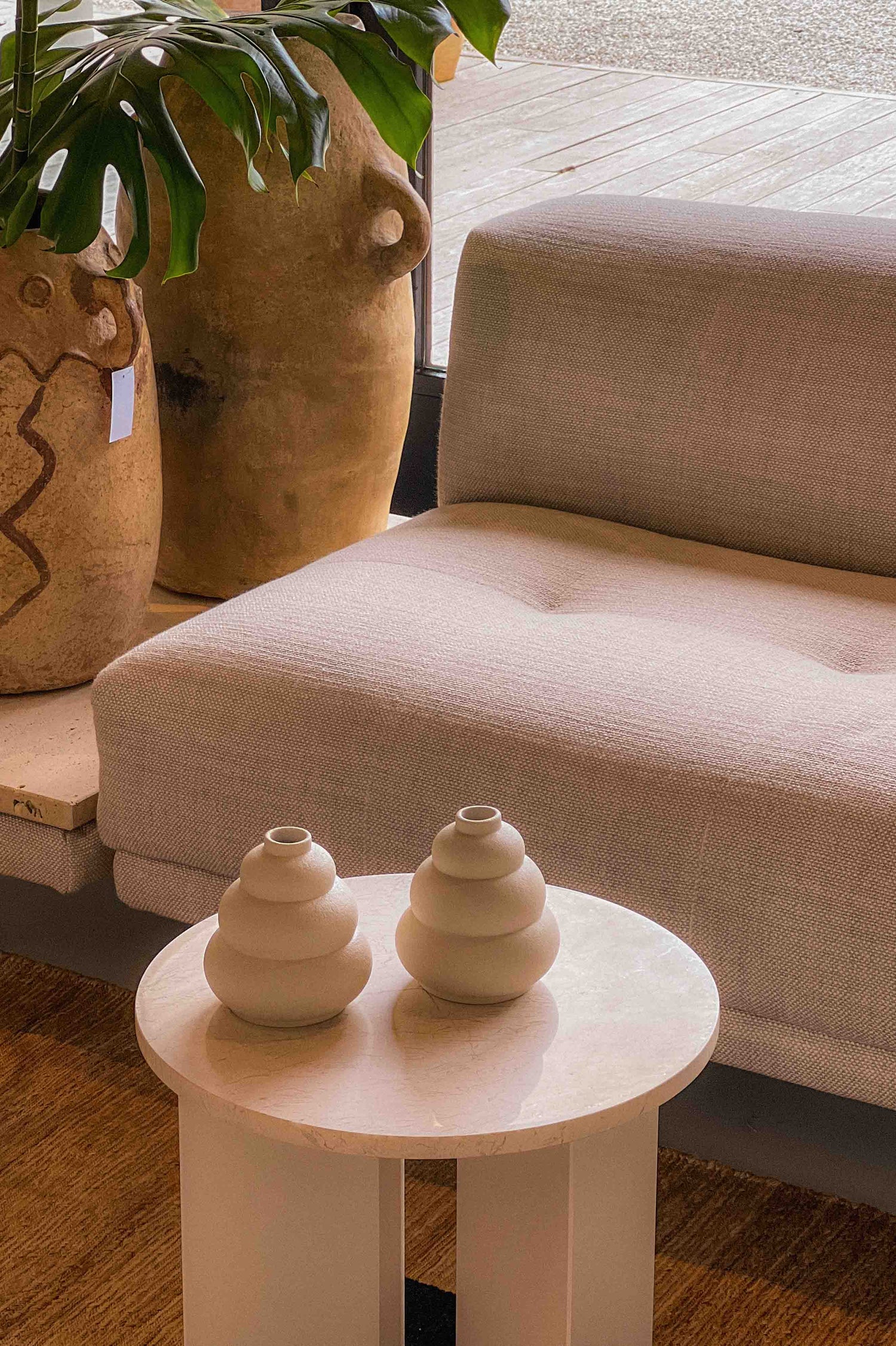 Meringue Vase Twin Set - Cream