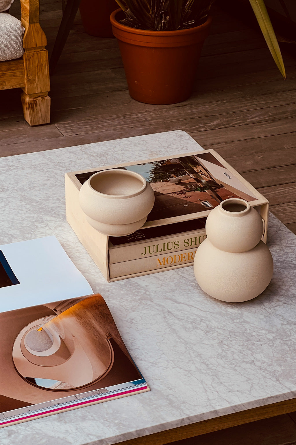 Vase Marshmallow Macaron set cream Celaine