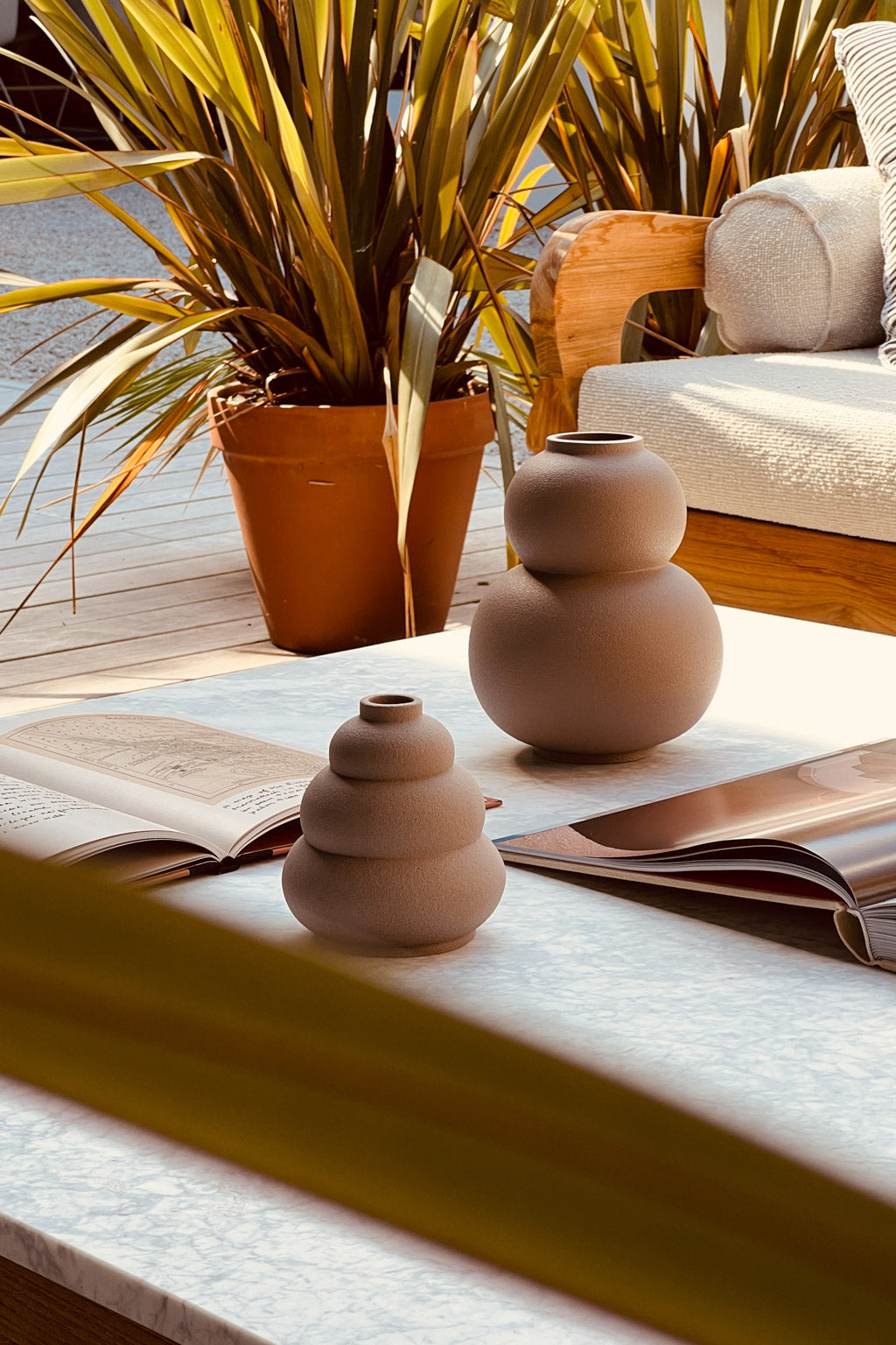 Vase set Marshmallow Meringue taupe Celaine