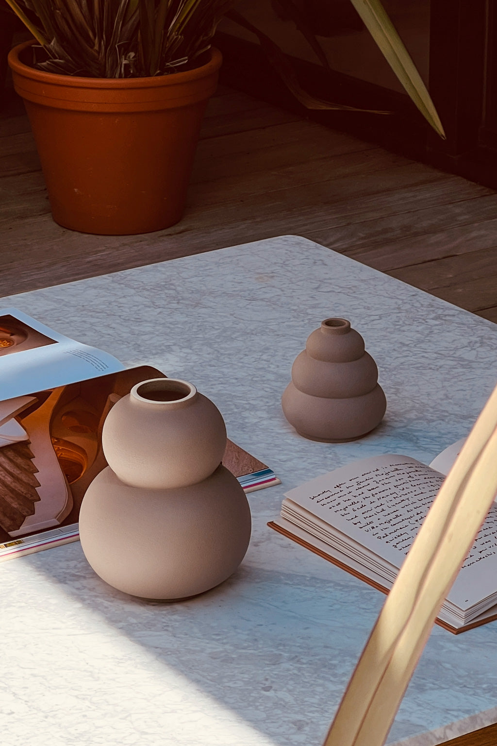 Vase set Marshmallow Meringue taupe Celaine