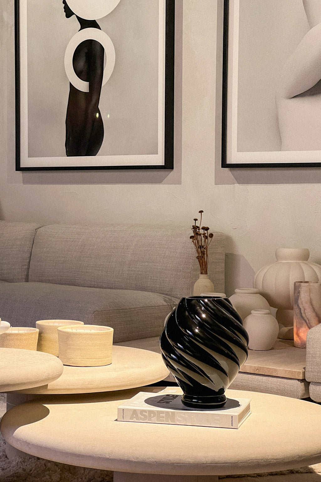 Vase Bottega Curve black Celaine