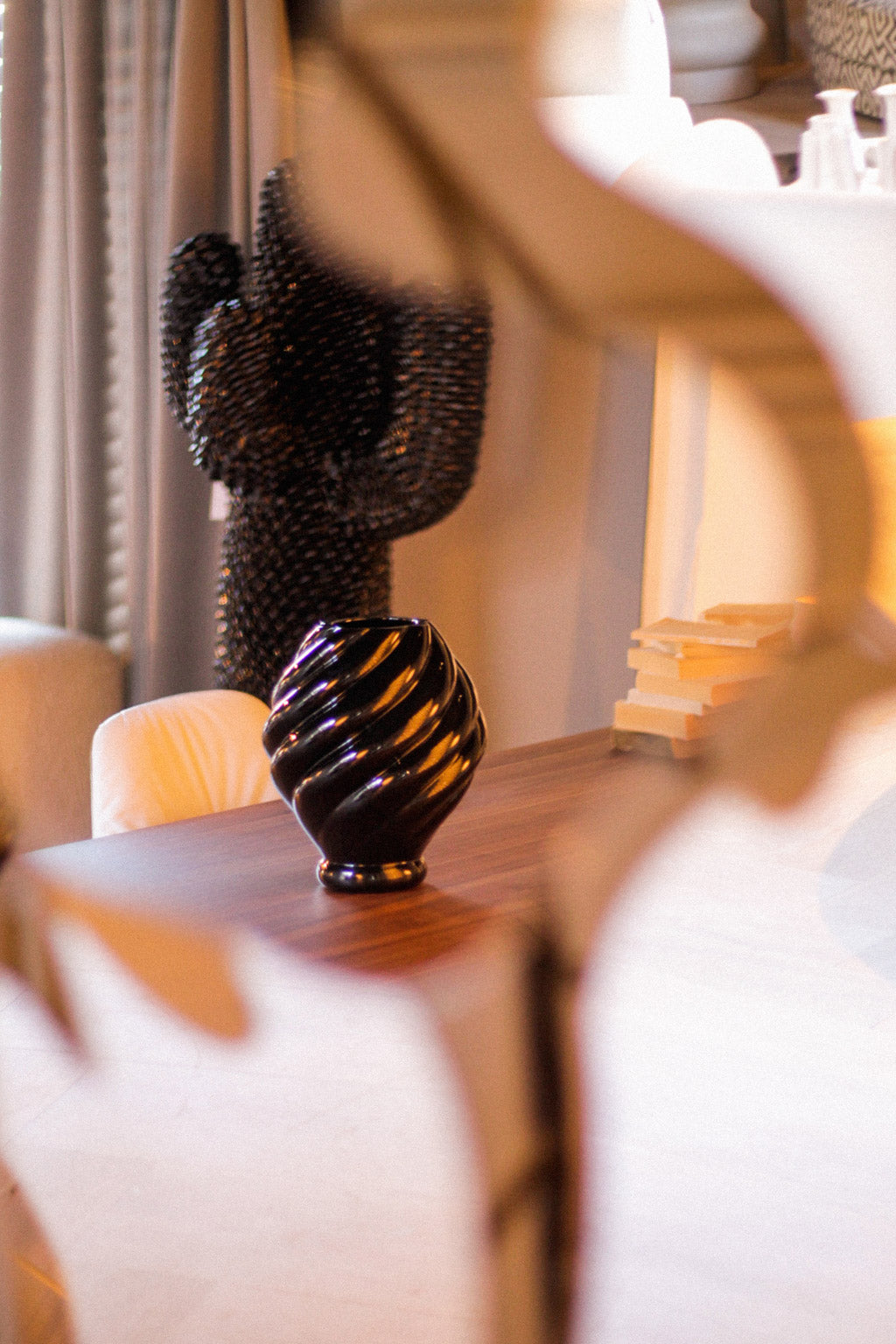 Vase Bottega Curve black Celaine