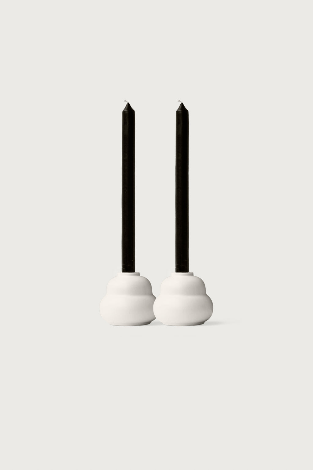 Twin Candleholder Set - White