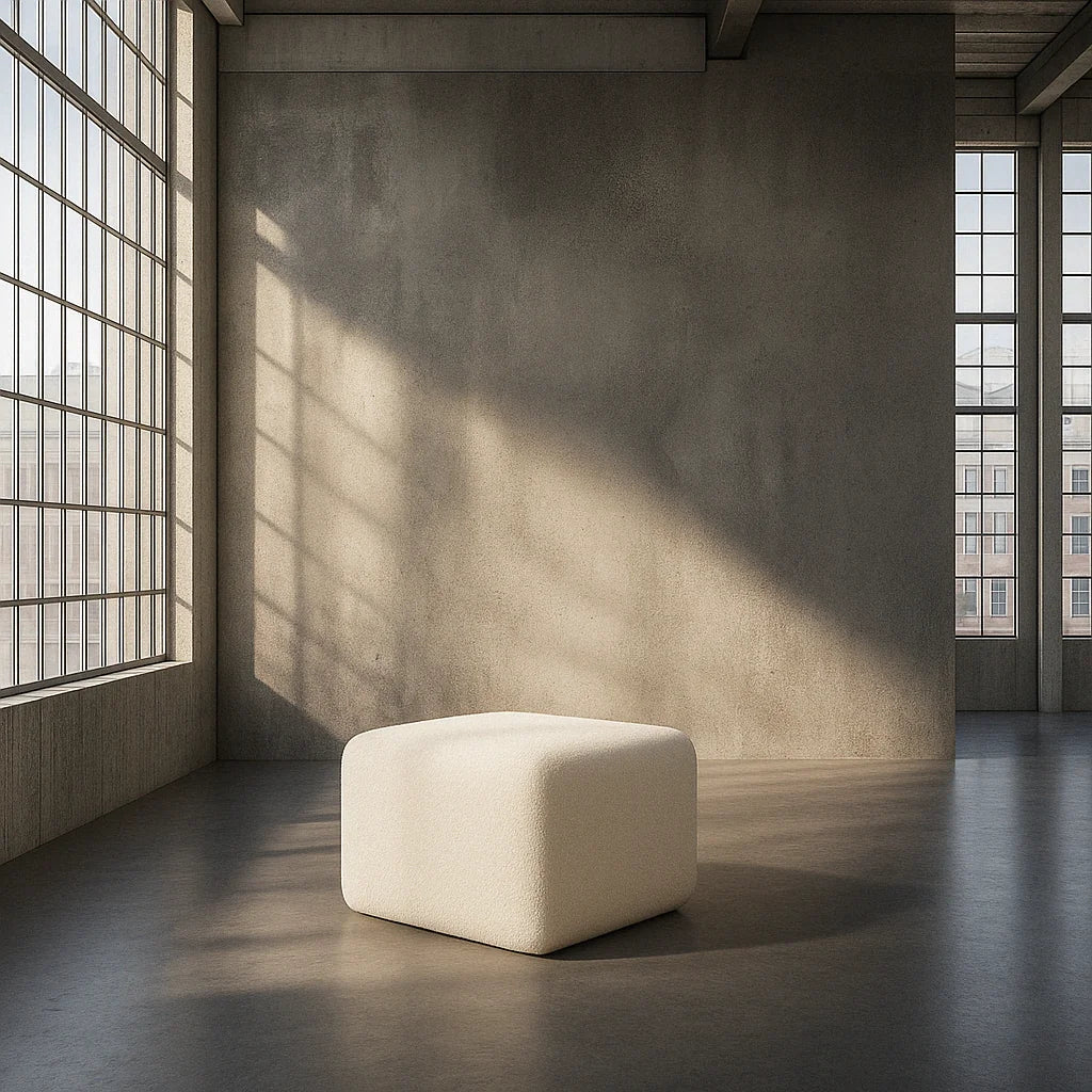 Mara Ottoman - Bouclé Cream