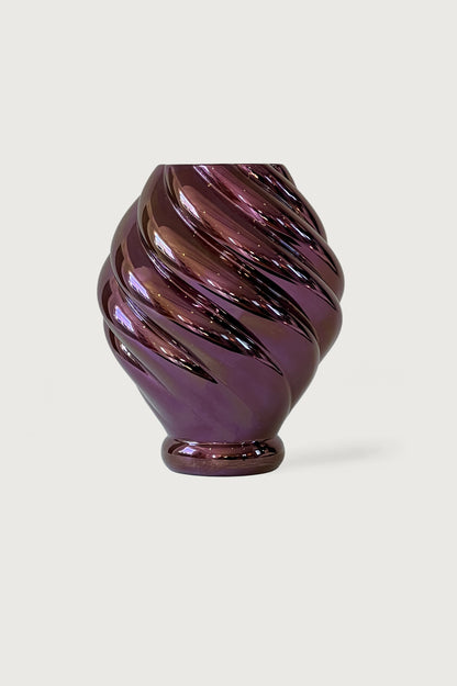 Vase Bottega Curve metallic purple Celaine