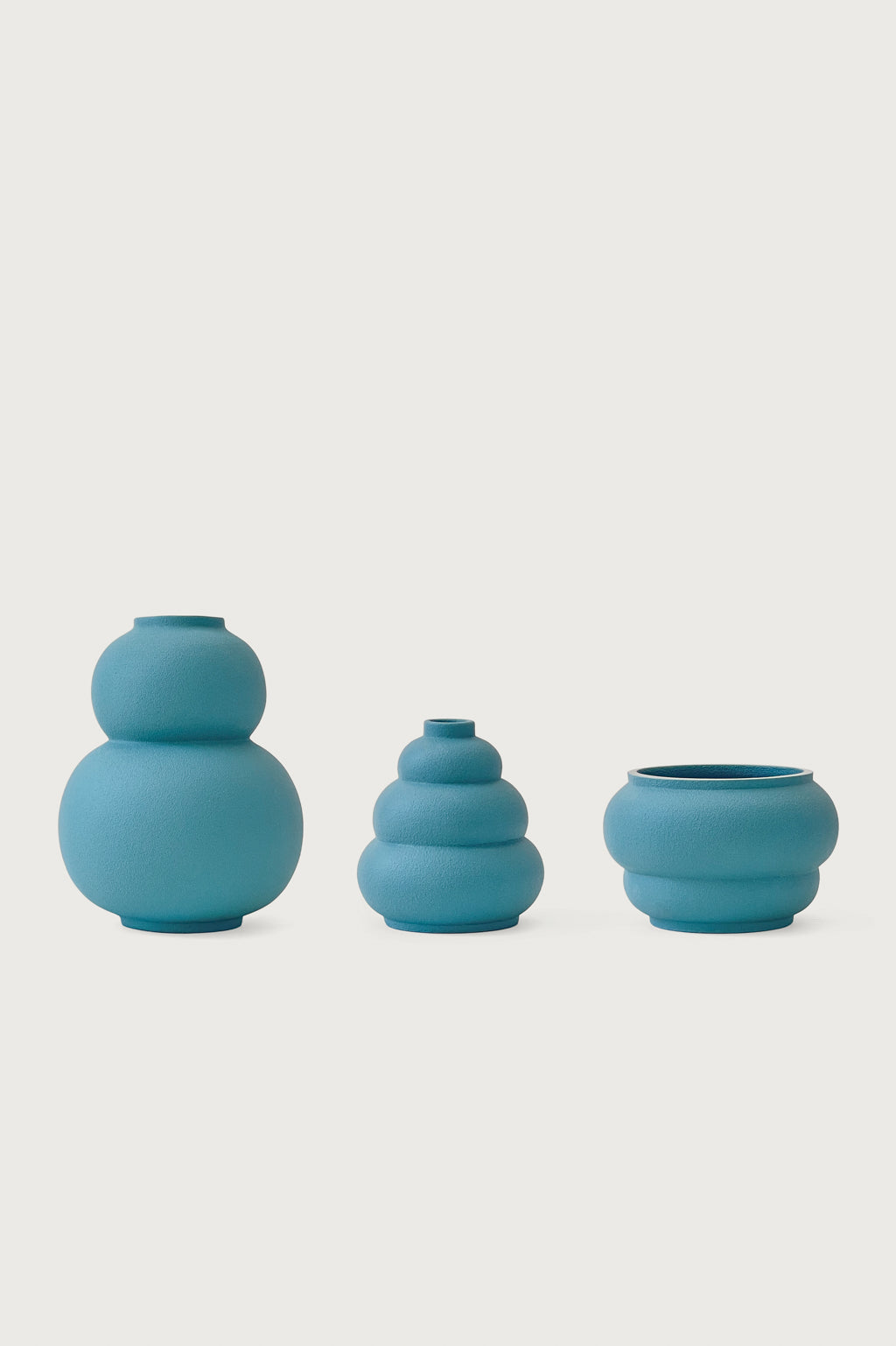 Marshmallow Meringue Macaron Vase Set  - Azure