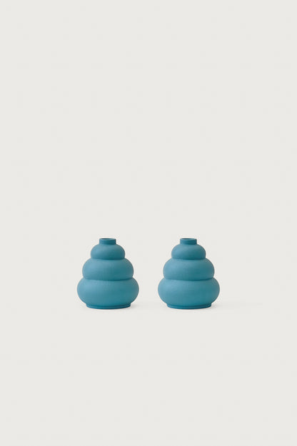 Meringue Vase Twin Set - Azure