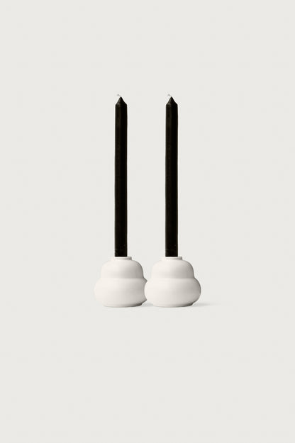 Twin Candleholder Set - White